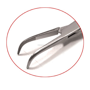 Surgical Hemostatic <b>Clamp</b> Stainless Steel Curved Tip 7.5 Inch General Surgery Forceps With Toothed Jaws - Product Image 5