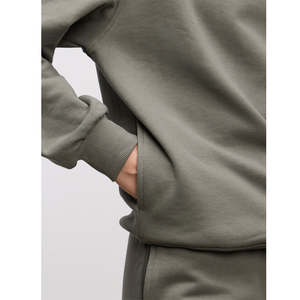 <b>Women's</b> Gray Full Sleeve Loose Fit 2-Piece Tracksuit <b>Set</b> Fleece Material Solid Color Casual All Seasons Sportswear - Product Image 4