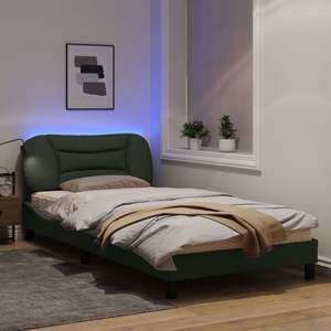 Base de Cama Hvar con Luces LED, Tapizada en Tela Gris Oscuro, 39.4"x74.8", Sin Colchón - Product Image 5