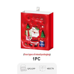 Confezione da 12 sacchetti regalo di natale rossi con manici di dimensioni assortite con cartoni animati di alberi per decorazioni di compleanno e feste 12 pz - Product Image 5
