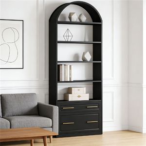 Modern Arched Bookshelf Display Rack Stylish <b>Bookcase</b> for Home or Office - Product Image 4