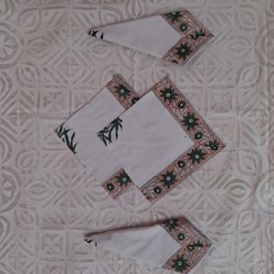 Nouvelles serviettes en coton imprimées à la main, tendance et douces, parfaites pour un mariage, ensemble de 6 serviettes rectangulaires de luxe, motif floral classique - Product Image 4