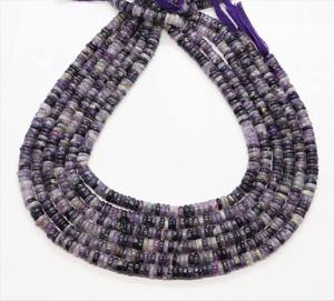 Cuentas de Charoita Natural Lisas Tipo Heishi en Forma de Neumático, Hilos de 5MM y 6MM, Cuentas de Piedras Preciosas para Fabricación de Joyas, Precio al por Mayor, Proveedor Indio - Product Image 1