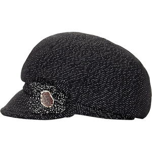 Casquette de newsboy en coton noir avec patch floral brodé, style anglais unisexe, chapeau décontracté printemps automne 56-58CM - Product Image 1