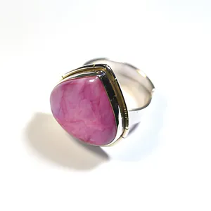 925 Sterling Silver Pink <b>Moonstone</b> Statement <b>Ring</b> Natural Gemstone Handmade Vintage Jewelry Women's Fashion - Product Image 1
