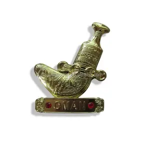 Golden Metal Omani Dagger Fridge Magnet Dubai Qatar Collectible Gift Oman Dagger Souvenir Fridge Magnets