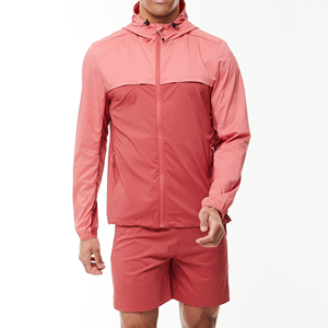 Ensemble de survêtement pour homme à capuche avec blocs de couleur, fermeture éclair, manches longues, imperméable, style streetwear, coupe régulière, en polyester, pour l'automne - Product Image 4