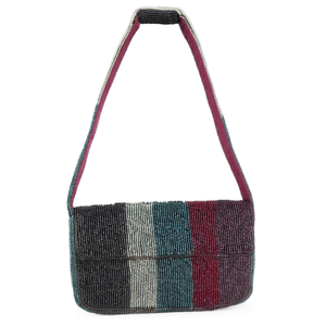 Bolso de Mano Artesanal Indio de Lujo, Informal, para Uso Diario, con Cuentas de Vidrio Coloridas y Asa de Baguette, Duradero, Arte Tradicional - Product Image 1