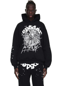 Sudadera con Capucha Unisex Negra de Algodón, Estilo Urbano, Manga Larga, Corte Holgado, Ligera para Invierno, con Cierre de Cordón - Product Image 6