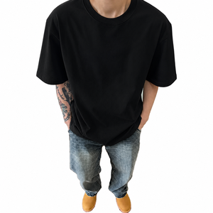 เสื้อยืดทรงบ็อกซี่ผู้ชาย ดีไซน์ระบายอากาศใหม่ ปรับแต่งได้ ไหล่ตก ผ้าเจอร์ซีย์คอตตอน 100% ผ้าเปล่าเรียบง่าย สำหรับฤดูร้อน - Product Image 6
