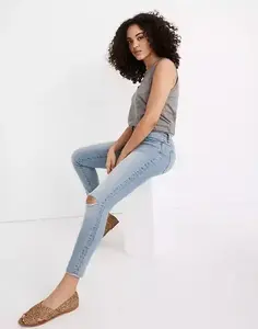Jeans Jogger Casuales de Cintura Media para Mujer, de Mezclilla Sólida, de Secado Rápido, Leggings de Yoga con Cierre Elástico en la Cintura - Product Image 3
