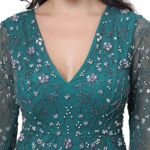 Vestido de fiesta de mujer bordado a mano de último diseñador para ropa de fiesta, ropa de noche diseños personalizados logotipo al por mayor - Product Image 5