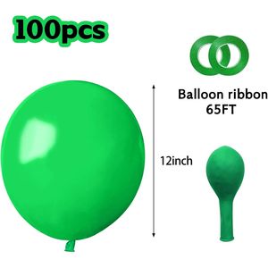 Confezione da 100 Palloncini Verdi in Lattice Spesso da 12 Pollici per Decorazioni Natalizie, Palloncini di Alta Qualità per Feste - Product Image 3