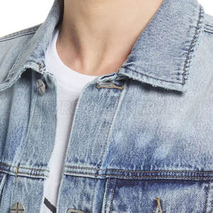 Veste en jean respirante pour homme, usage extérieur, vente en gros, logo personnalisé, veste en jean en coton pour homme - Product Image 4