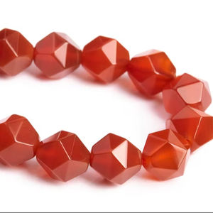 Perles de cornaline rouge, taille étoile, facettées, qualité supérieure, pierres précieuses naturelles authentiques, perles en vrac 8MM 10MM, options de lots en gros - Product Image 1