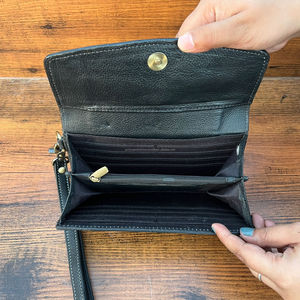 คลัทช์หนังแบบมือดีไซน์หรูหรากระเป๋าสตางค์หนังวัวแบบตะวันตกที่มีความจุขนาดใหญ่และที่ยึดเครดิตยาว - Product Image 6