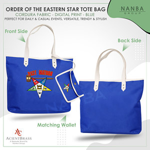 Sac fourre-tout Blue Eastern Star (OES) pour anciennes Matrones |   Sac fourre-tout imperméable personnalisé Eastern Star Maroon - Product Image 2