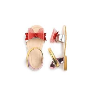 Sandalias Planas OZKIZ para Niñas, Estilo Princesa Coreana, Punta Abierta, Transpirables, Moda de Verano, 2-6 Años, Diseño Sólido con Lazo Decorativo, Poliéster - Product Image 1