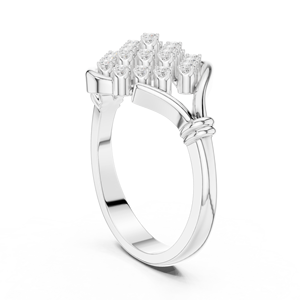 Bague de luxe vintage en argent avec grappe de diamants certifiée IGI, géométrique, pour femme, idéale pour mariage, fiançailles, anniversaire, fête, cadeau, bijoux fins - Product Image 2