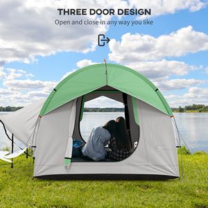Tenda per SUV Impermeabile per 5-6 Persone con 3 Porte e Finestra a Rete, Spaziosa Tenda Auto Grigio-Verde ad Apertura Rapida, Grande Dimensione per Campeggio e Viaggi - Product Image 5