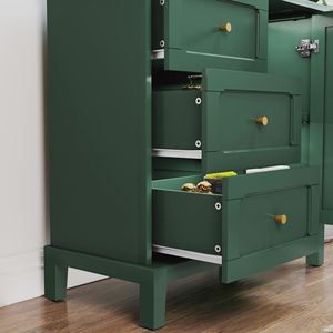Credenza Moderna in Stile Fattoria con 3 Cassetti e 1 Anta, Ampio Spazio di Archiviazione, Ripiano Regolabile per Soggiorno - Product Image 5