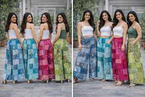 Pantalon Palazzo en Rayonne Patchwork Super Vente, 100% Rayonne, Personnalisé, Doux, Style Pêcheur, Unisexe, Bohème, pour Bureau et Été - Product Image 4