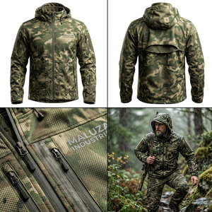 Chaqueta de Caza Impermeable con Estampado de Camuflaje de Verano, Personalizada al por Mayor, para Hombre, Aislada, Cortavientos, de Nylon, con Estampado Frontal - Product Image 6
