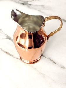 Vintage Copper Pitcher With Hammered Texture And Handle <b>Large</b> Capacity Home Drinkware - Product Image 2