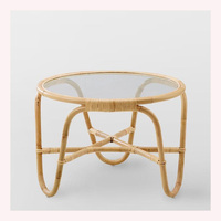 Table basse moderne en rotin, très vendue, avec plateau relevable réglable, en osier naturel et structure métallique, pour salon