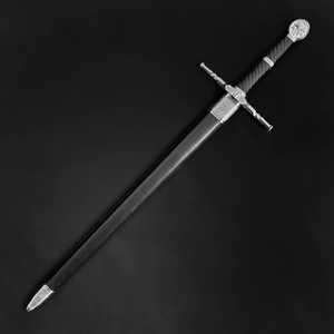 Réplica de Espada Larga de Lobo de Acero al Carbono 1060 Forjada a Mano - Fang of the North, Accesorio Medieval, Envuelta en Cuero, Pieza de Colección y Exhibición - Product Image 3