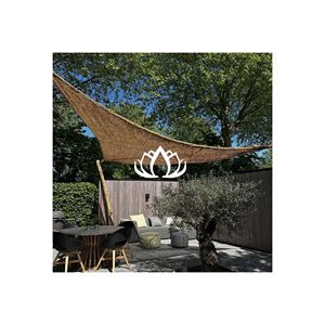 Voile d'ombrage en cuir écologique durable BLUE LOTUS, très demandée |   Parasol rectangulaire suspendu fait main au design moderne de style ferme - Product Image 1