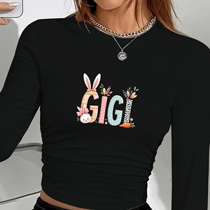 GIGI en letras grandes juguetonas camisa de manga larga de moda para mujer - Product Image 1