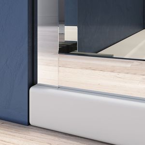 Porta Doccia in Vetro Temperato Trasparente Certificato Spesso 56-60 Pollici L X 72 Pollici Porta Doccia Scorrevole Semi-Frameless Regolabile in Altezza - Product Image 3