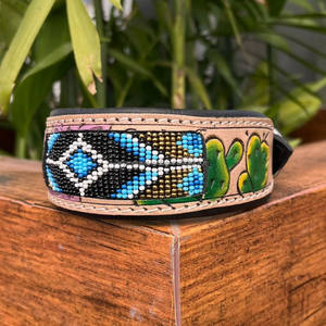 Nouveaux colliers de chien perlés en cuir fabriqués à la main robustes de qualité supérieure pour l'entraînement à la marche et à la course Colliers pour animaux de compagnie de créateur en peau de vache de luxe - Product Image 4