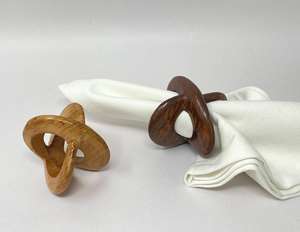 Table Decorative Bamboo Napkin <b>Ring</b> Durable Classic Flower <b>Wreath</b> Buckle 2.5cm Width Party Wedding New Year Decorations - Product Image 4