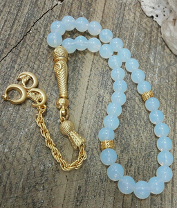 Rosario Tasbih Faturan, 100% Resina, Hecho a Mano, 45 Cuentas, Color Turquesa, Estilo Ángel, Ecológico, Decoración para el Hogar - Product Image 4