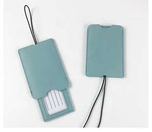 Étiquettes de bagages en cuir PU avec logo personnalisé en relief fabriquées par le fabricant - Product Image 1