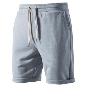 Pantalones Cortos Bermuda de Algodón de Color Liso para Hombre, con Cordón en la Cintura, Tejido de Punto Casual, de Tiro Medio, Transpirables, para Entrenamiento y Descanso - Product Image 1