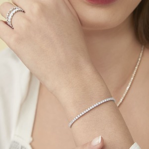 Wholesale 2.4CT Round Lab Grown Diamond Tennis <b>Bracelet</b> 9K White Gold Custom Fine Jewelry Manufacturer - Product Image 2