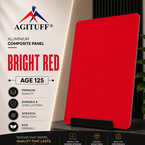 แผ่นอลูมิเนียมคอมโพสิต (ACP) AGITUFF สีแดงสดเคลือบ PVDF ป้องกันไฟ ป้องกันไฟฟ้าสถิตย์ ป้องกันเชื้อรา หนา 3 มม./4 มม. ดีไซน์ทันสมัยสำหรับ - Product Image 1