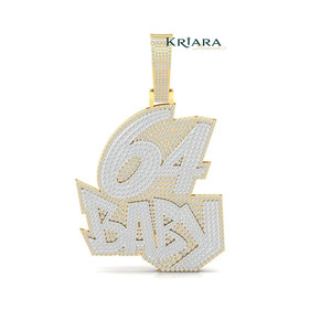 Colgante de Lujo con Letras Hip Hop, Chapado en Oro de 18k y Rodio, con Diamantes Cultivados en Laboratorio, Plata 925, para Uso Diario Unisex - Product Image 1