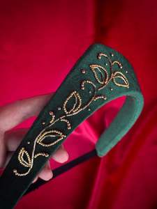 Pinza para el pelo grande con flores doradas y cuentas, hecha a mano con cuentas de semillas y bordados, estilo tocado de moda para mujer, ideal para fiestas. - Product Image 5