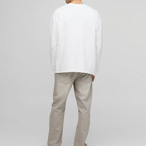 T-shirt en coton blanc à manches courtes pour homme, coupe classique, col rond, tricoté, couleur unie, logo sur le devant, style streetwear, séchage rapide - Product Image 5