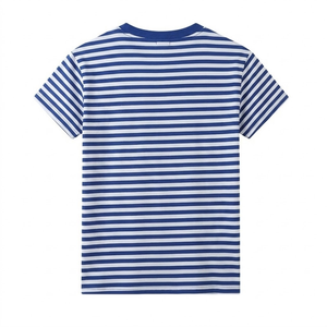 Camiseta a Rayas Unisex, Clásica, Informal, de Algodón, Personalizable con Logotipo OEM, Camiseta a Rayas de Moda Casual - Product Image 6