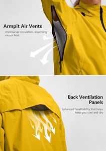 <b>Cycling</b> Rain Jackets Waterproof Windbreaker Lightweight Running Windproof Reflective Jacket Packable Hooded - Product Image 5