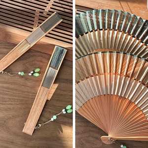 Handmade Wood Modern Painted Handicraft Folding <b>Fan</b> <b>Pink</b> Natural Shape Wedding Decoration Gift Customizable Areas a and B - Product Image 4