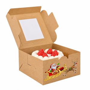 Bakery <b>Boxes</b> With Window Kraft Paper Food Packaging Container Disposable Foldable Biscuit Chocolate Cake Packing <b>Boxes</b> - Product Image 4