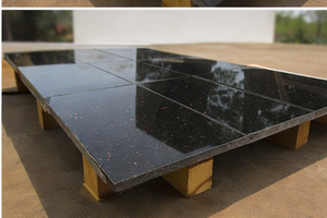 Black <b>Galaxy</b> Granite-Polished Block for Indoor Outdoor Flamed Surface - Product Image 4