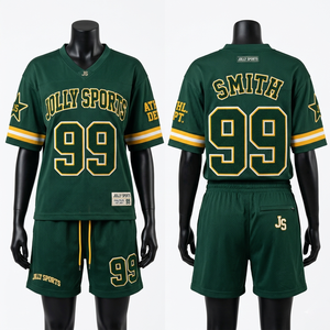 Women Football Jersey Short <b>Set</b> Breathable Polyester <b>Mesh</b> Striped Sleeves Tackle Twill Heat Press Custom Logo Women's <b>Sets</b> - Product Image 1