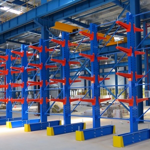 BHD Vietnam Hot Selling Steel Made Customized Length Upright RAL5017 Cantilever Rack For Warehouse Stock Management Wholesale - Product Image 1